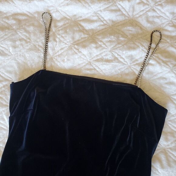 Ariana by Rachel Kaye Y2K Velvet Asimetrical 90s Dress Size 12 Back Vintage Goth - Picture 5 of 8